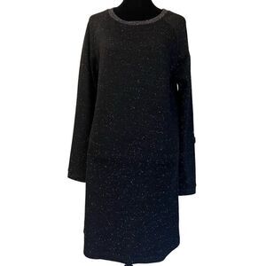 Scotch & Soda Straight Hem Sweatshirt Mini Dress Long Sleeve Black Womens Size 1